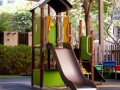 Slide in outdoor playground